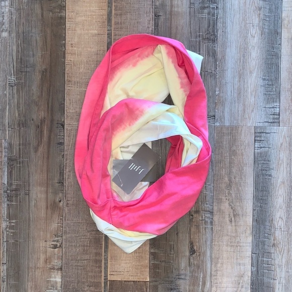 J. Jill Tie Dye Ombre Pink and Yellow Infinity Scarf New Resort Wear Beach - Picture 1 of 3